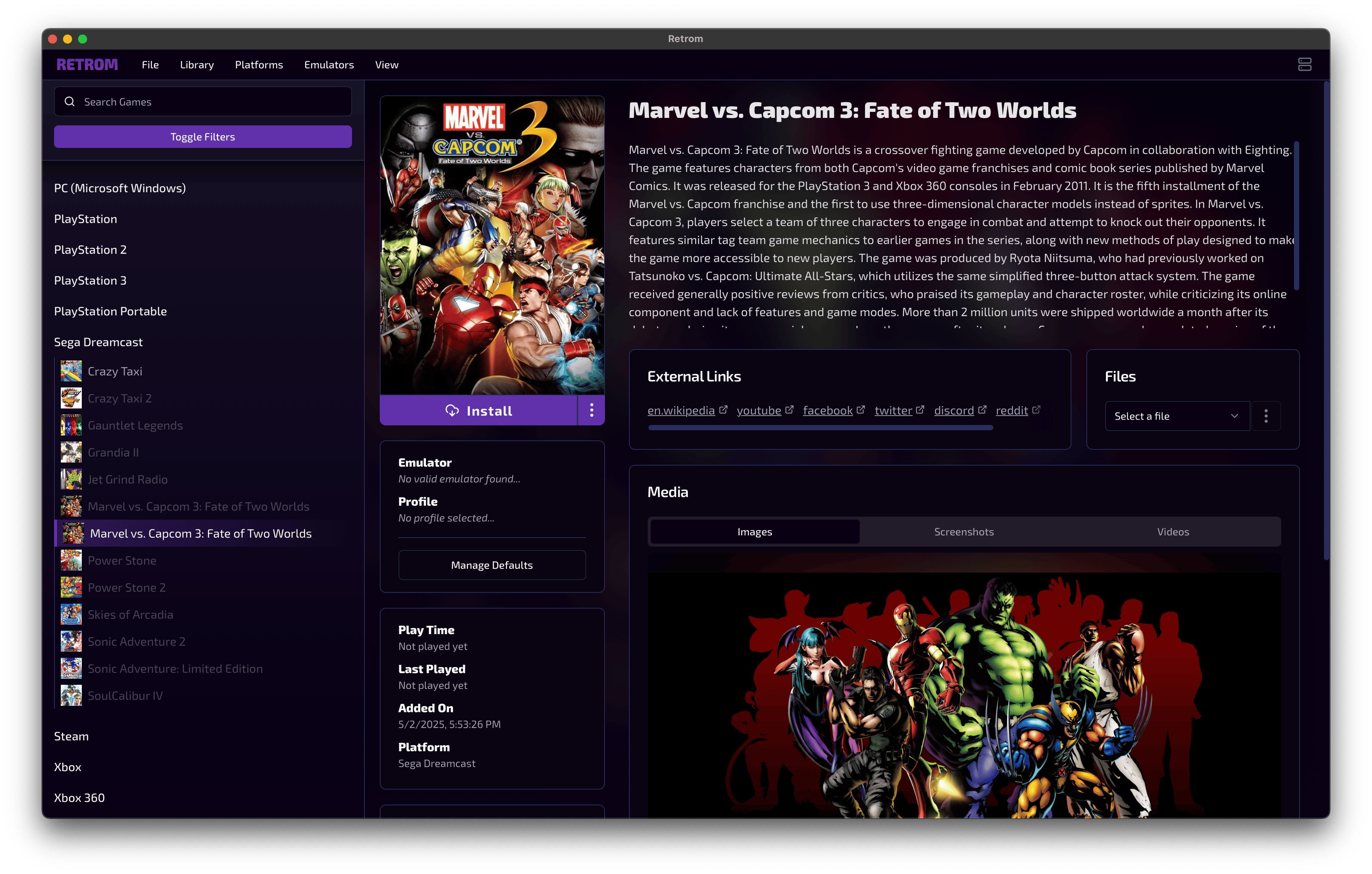 example screenshot of project Retrom