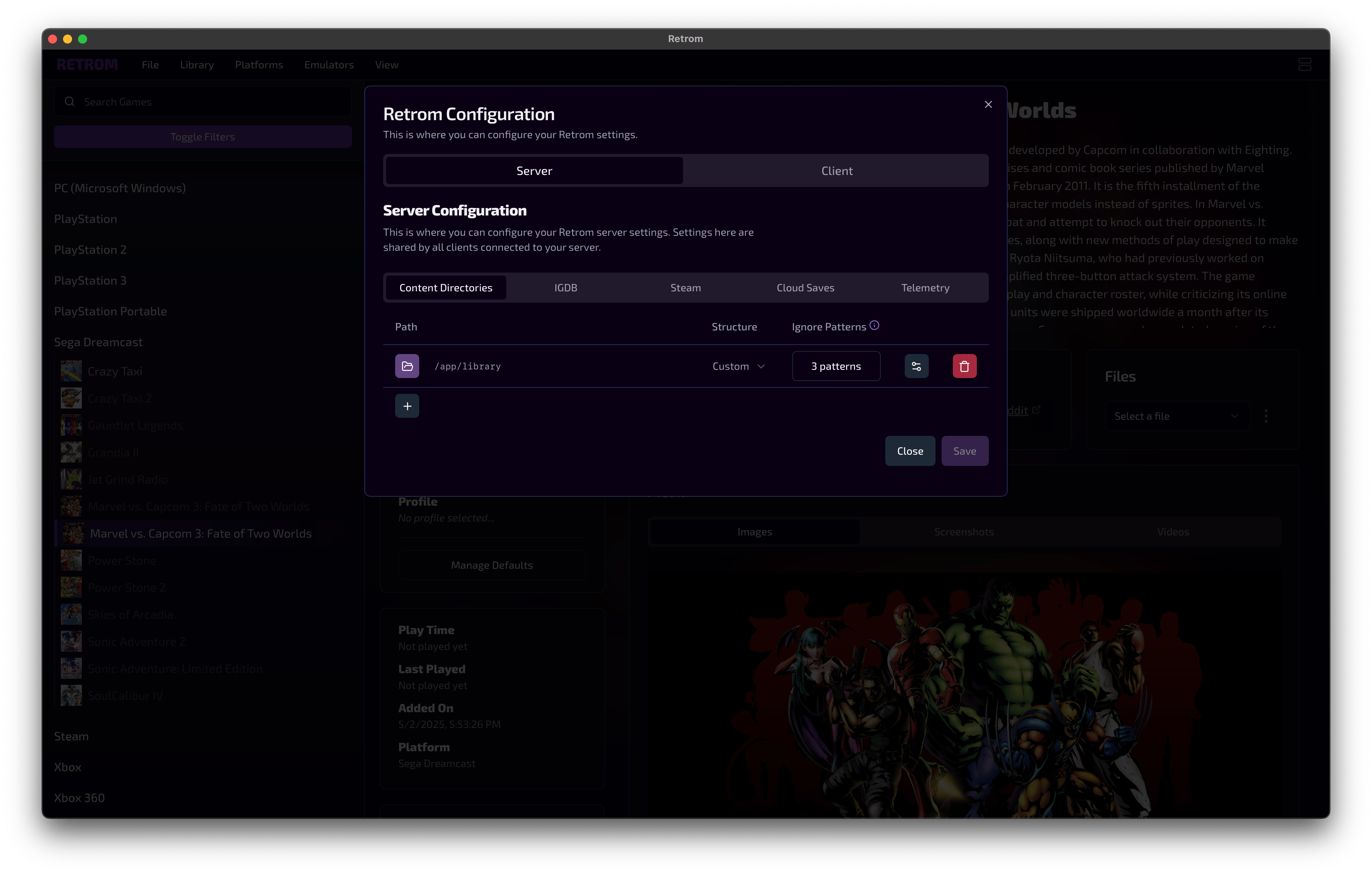 example screenshot of project Retrom