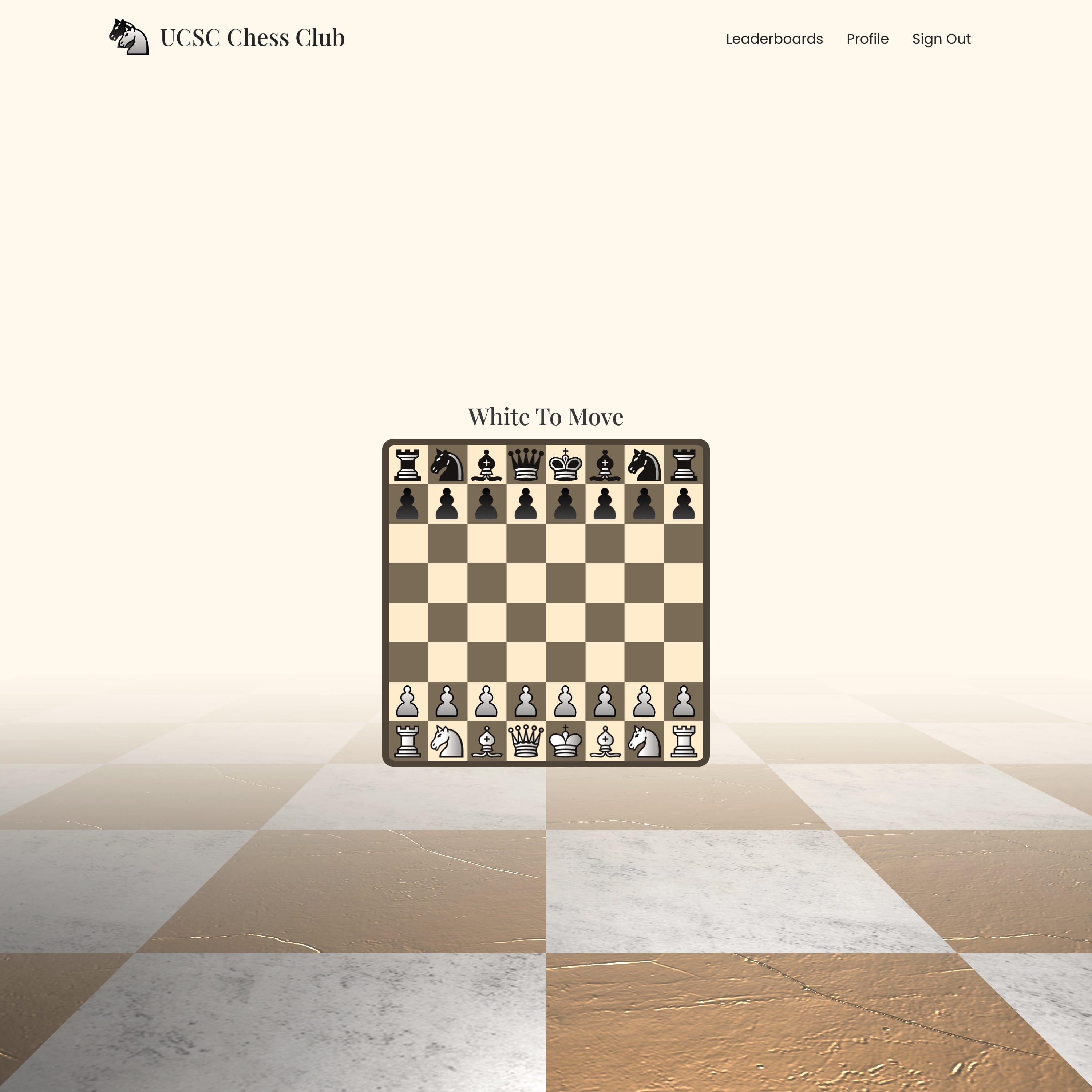 example screenshot of project UCSC Chess Club